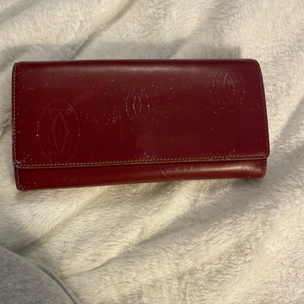 Cartier Red Leather Wallet Classic Design